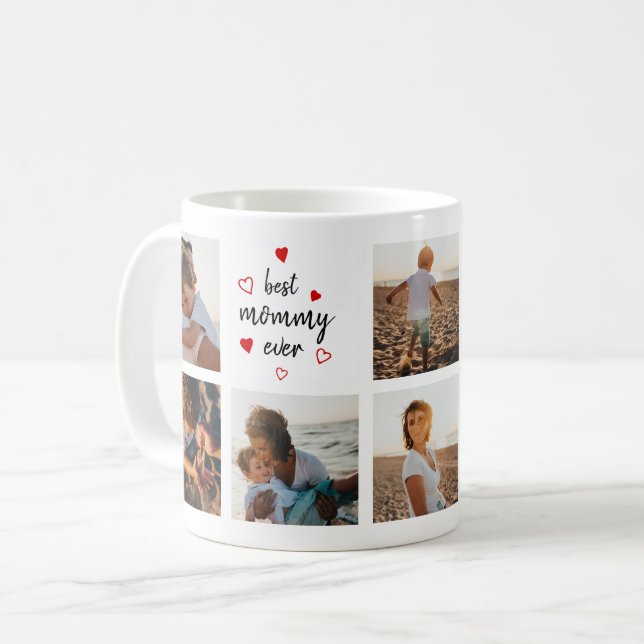 Best Mommy Ever Script Photo Collage Mother's Day Coffee Mug (Front Left)