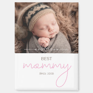 Best Mommy Since Year Photo Script Font Heart Magnet