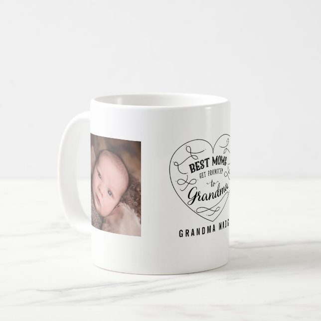 Best Moms Get Promoted to Grandma | Photo Coffee Mug (Front Left)