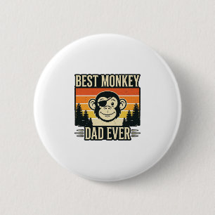Best Monkey Dad Ever Vintage Monkey Father Shirt_1 2 Inch Round Button