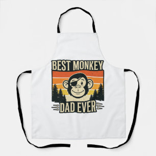 Best Monkey Dad Ever Vintage Monkey Father Shirt_1 Apron