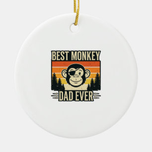 Best Monkey Dad Ever Vintage Monkey Father Shirt_1 Ceramic Ornament