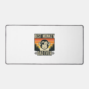 Best Monkey Dad Ever Vintage Monkey Father Shirt_1 Desk Mat