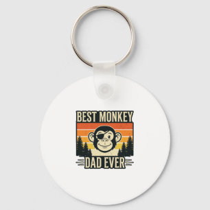 Best Monkey Dad Ever Vintage Monkey Father Shirt_1 Keychain