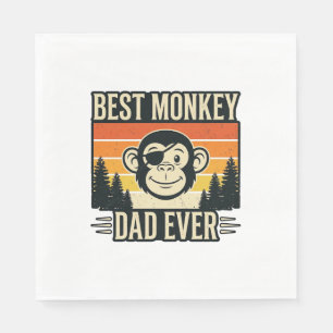 Best Monkey Dad Ever Vintage Monkey Father Shirt_1 Napkin