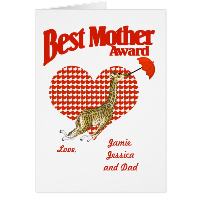Best Mother Award Keepsake (Front)