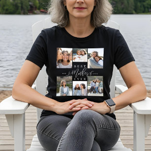 Best Mother Ever Elegant Script Photo Collage Tri-Blend Shirt