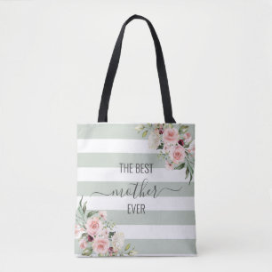 Best mother ever floral tote in pastel colours bag