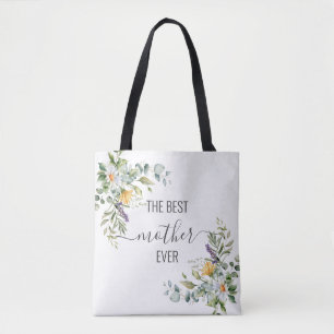 Best mother ever floral tote in pastel colours bag