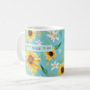 Best Mother Ever Hearts Sunflower Citrus Blossom Coffee Mug