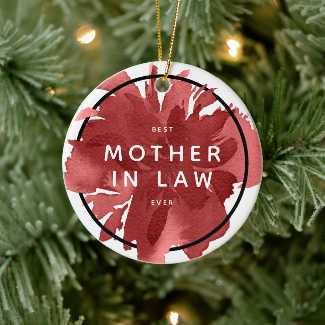 Best Mother-In-Law Ever Personalized In Laws Gift Ceramic Ornament (Tree)