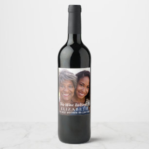 Best Mother-In-Law Ever Photo Personalized Wine Label