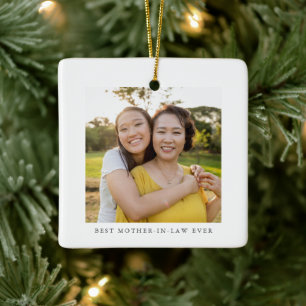 Best Mother-in-law Photo Personalized  Ceramic Ornament