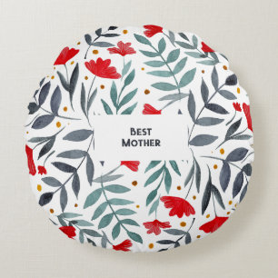Best Mother Magical Watercolor Garden Mother's Day Round Pillow