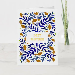Best Mother Magical Yellow Garden Mother's Day Foil Holiday Card