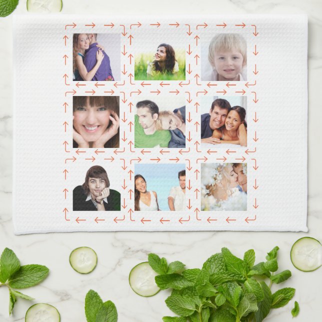 Best Mother Photo Family Collage Keepsake Kitchen Towel (Folded)