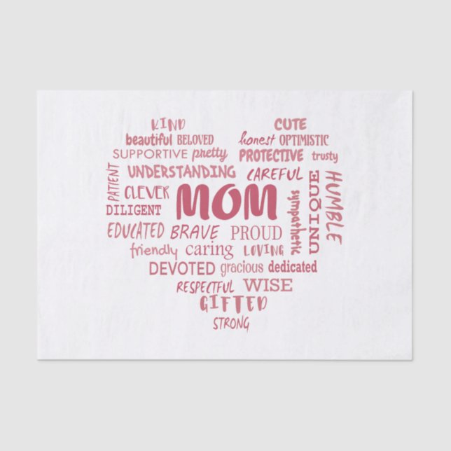 Best Mother qualities and mom characteristics Invi Tissue Paper (Front)