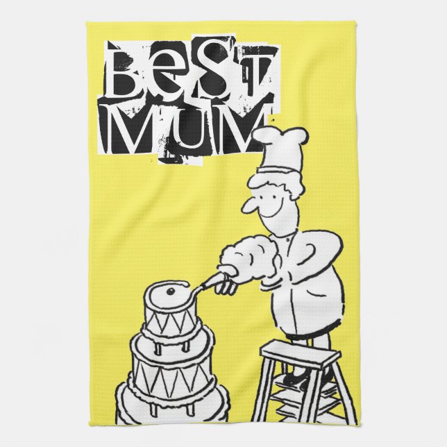 Best Mum Cake Maker Decorating Giant Cake Kitchen  Towel (Vertical)