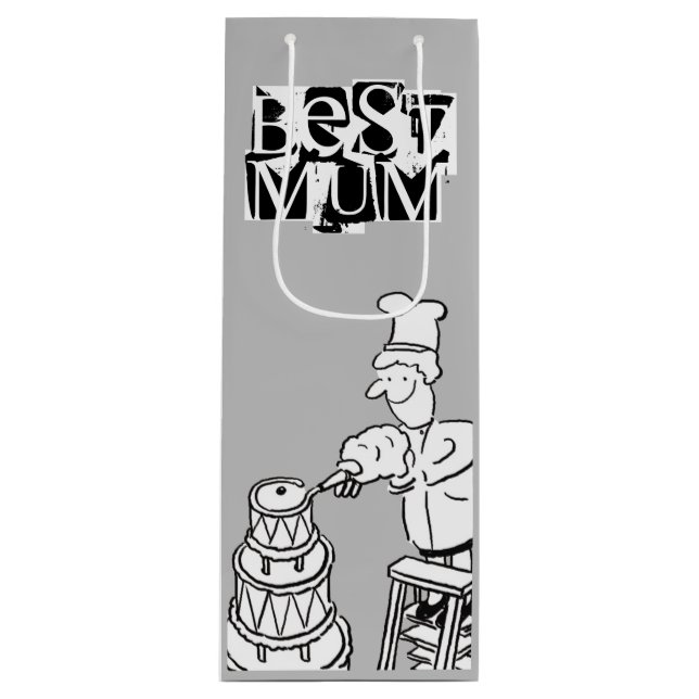 Best Mum Cake Maker Decorating Giant Cake Wine Gift Bag (Front)