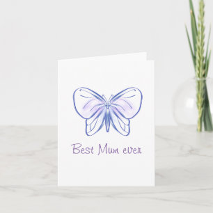 Best mum ever butterfly card