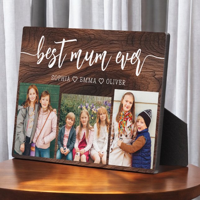 Best Mum Ever - Mother's Day Wood Photo Collage Plaque (Creator Uploaded)