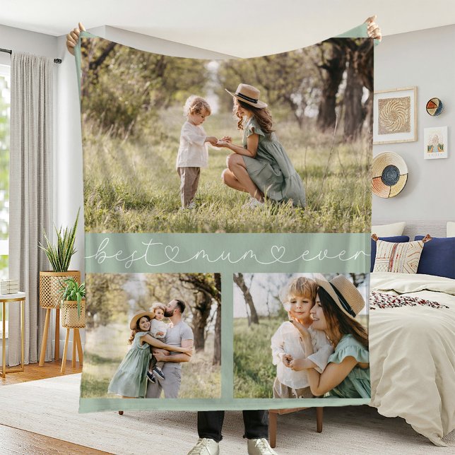 Best Mum Ever Photo Fleece Blanket (Creator Uploaded)