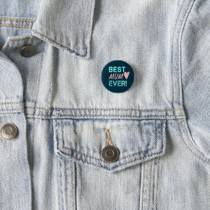 Best Mum Ever Vintage Mom Heart For Mother's Day 1 Inch Round Button