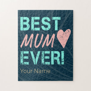 Best Mum Ever Vintage Mom Heart For Mother's Day Jigsaw Puzzle