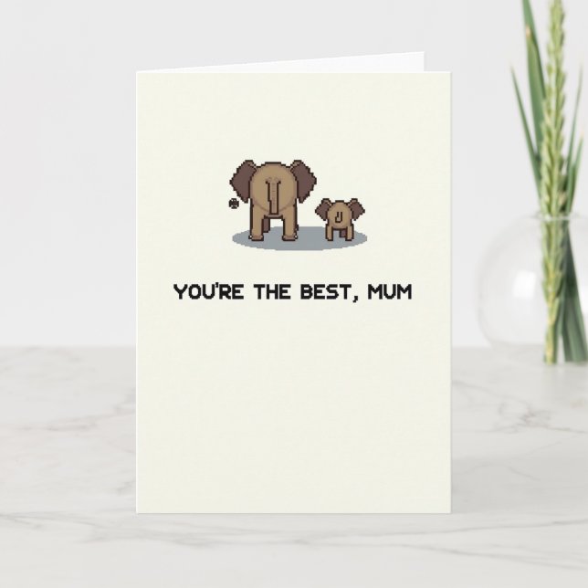 Best Mum Pixel Art Card (Front)