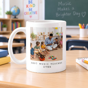Best Music Teacher Ever Full Photo Personalized Coffee Mug