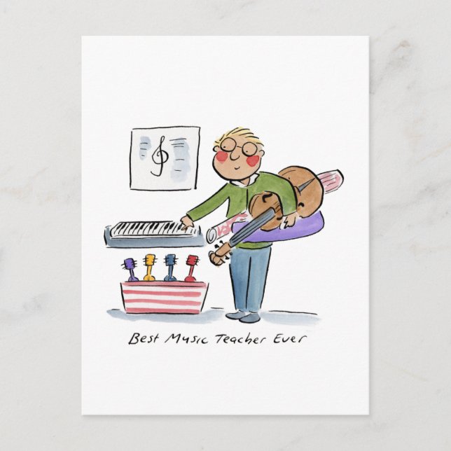 Best Music Teacher Ever Postcard (Front)