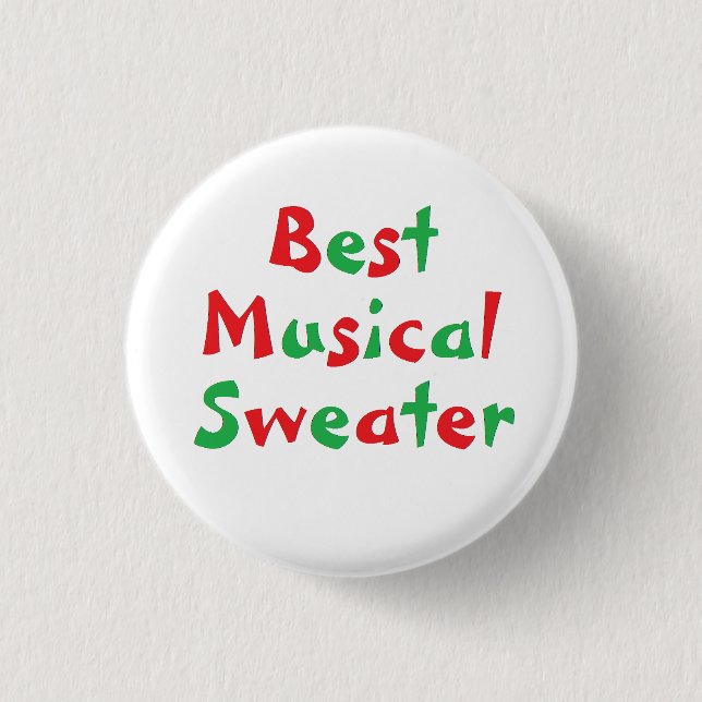 "Best Musical Sweater" Award Button (Front)