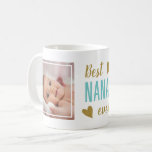 Best Nana Ever 2 Photo Blue And Gold Keepsake Coffee Mug<br><div class="desc">Best nana ever photo mug to personalize with 2 photos. Makes a great gift for birthday, mother's day and holidays.</div>