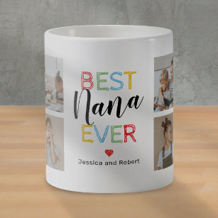 Best Nana Ever 8 Photo Frosted Glass Coffee Mug