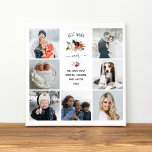 Best Nana Ever | Burgundy Boho Floral Photo Grid Faux Canvas Print<br><div class="desc">This trendy and stylish photo grid design says "best nana ever" in rustic, handwritten script and features a watercolor bouquet of boho flowers in shades of marsala, orange, and white. A photo collage with room for seven of your favourite personal photos adds up to a gift your grandmother will love....</div>