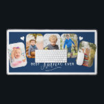 Best Nana Ever Calligraphy 5 Photo Desk Mat<br><div class="desc">This grandparent desk mat provides space for 5 photos,  allowing you to showcase favourite pictures of your grandchildren. The design features a modern style calligraphy that reads: “Best Nana Ever” on a dark navy blue background. The desk mat’s is a perfect gift for any grandmother.</div>