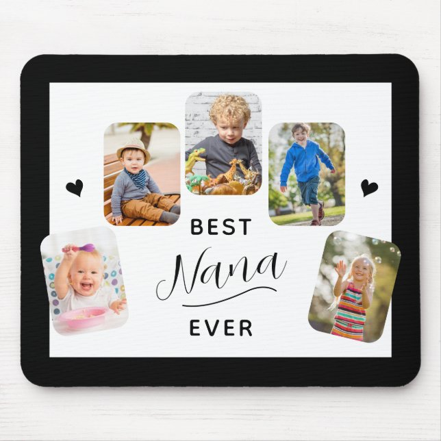 Best Nana Ever Calligraphy 5 Photo Mouse Pad (Front)