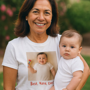 Best Nana Ever Custom Family Photo T-Shirt