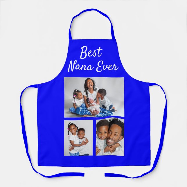 Best Nana Ever Custom Photo Collage Template Apron (Front)