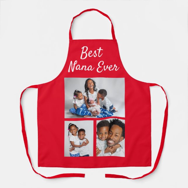 Best Nana Ever Custom Photo Collage Template Apron (Front)