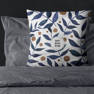 Best Nana Ever Indigo branches Mother's Day Throw Pillow