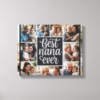 Best Nana Ever Personalized Photo Collage Canvas P Print