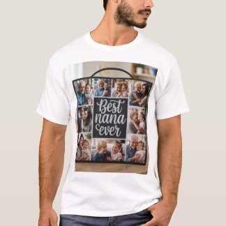 Best Nana Ever Personalized Photo Collage T-Shirt
