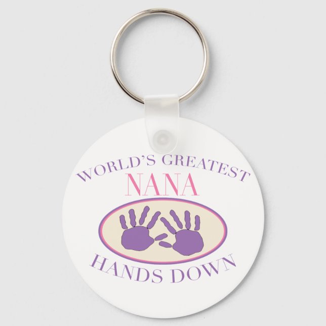Best Nana Hands Down T-shirt Keychain (Front)