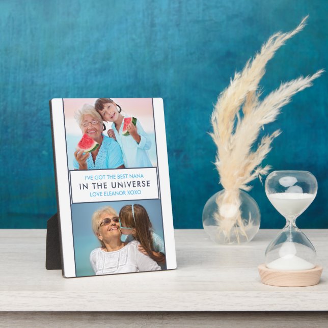 Best Nana in the Universe - Personalized Two Photo Plaque (Side)