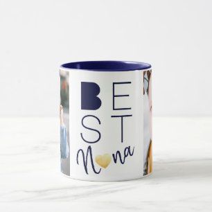 Best Nana Navy Blue Two Photo Mug