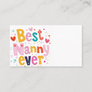 Best nanny ever business card