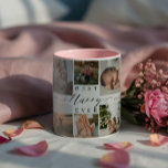 Best Nanny Ever | Elegant Script 8 Photo Collage Two-Tone Coffee Mug<br><div class="desc">Send a beautiful personalized gift to your nanny that she'll cherish. Special personalized family photo collage to display your special family photos and memories. Our design features a simple 8-photo collage grid design with "Best Nanny Ever" designed in a beautiful handwritten black script style & serif text pairing. Customize with...</div>