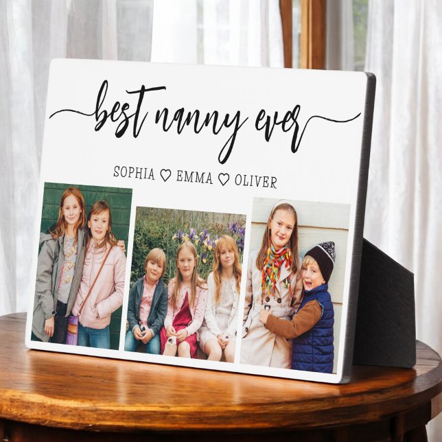 Best Nanny Ever - Grandchildren Photo Collage Plaque (Creator Uploaded)