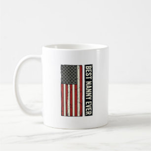 Best Nanny Ever Patriotic Vintage Flag Shirt Desig Coffee Mug